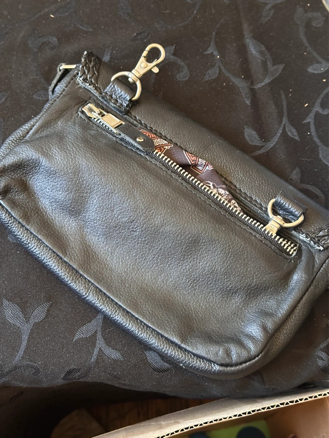 harley davidson handlebar leather skull bag - photo 2