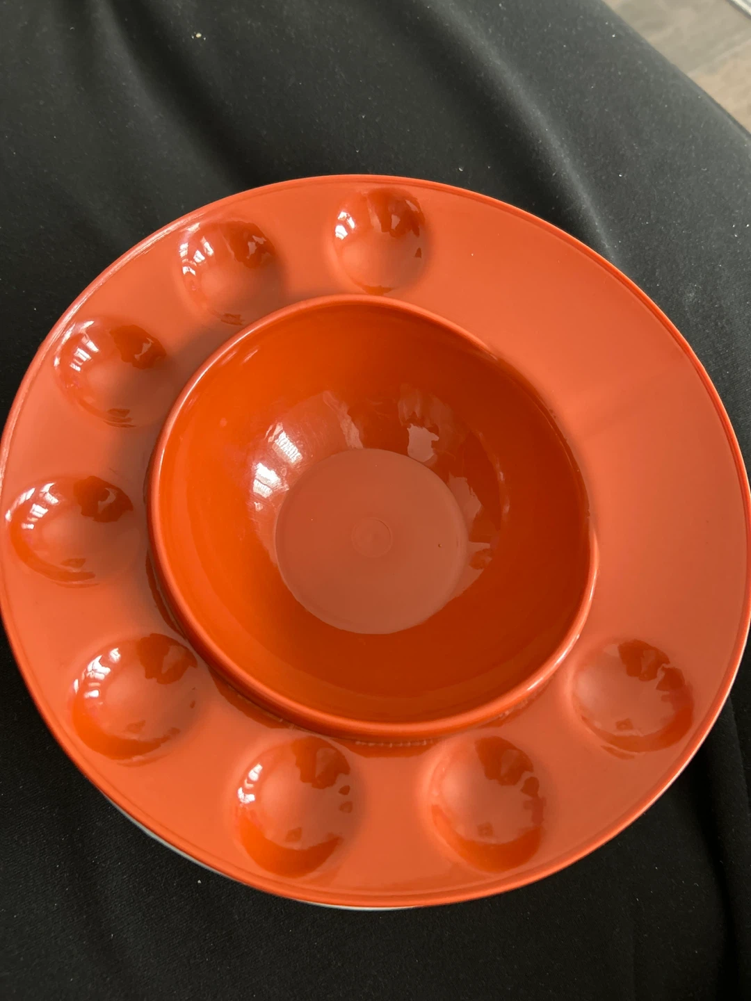 Snack serving platter with centre bowl - photo 2