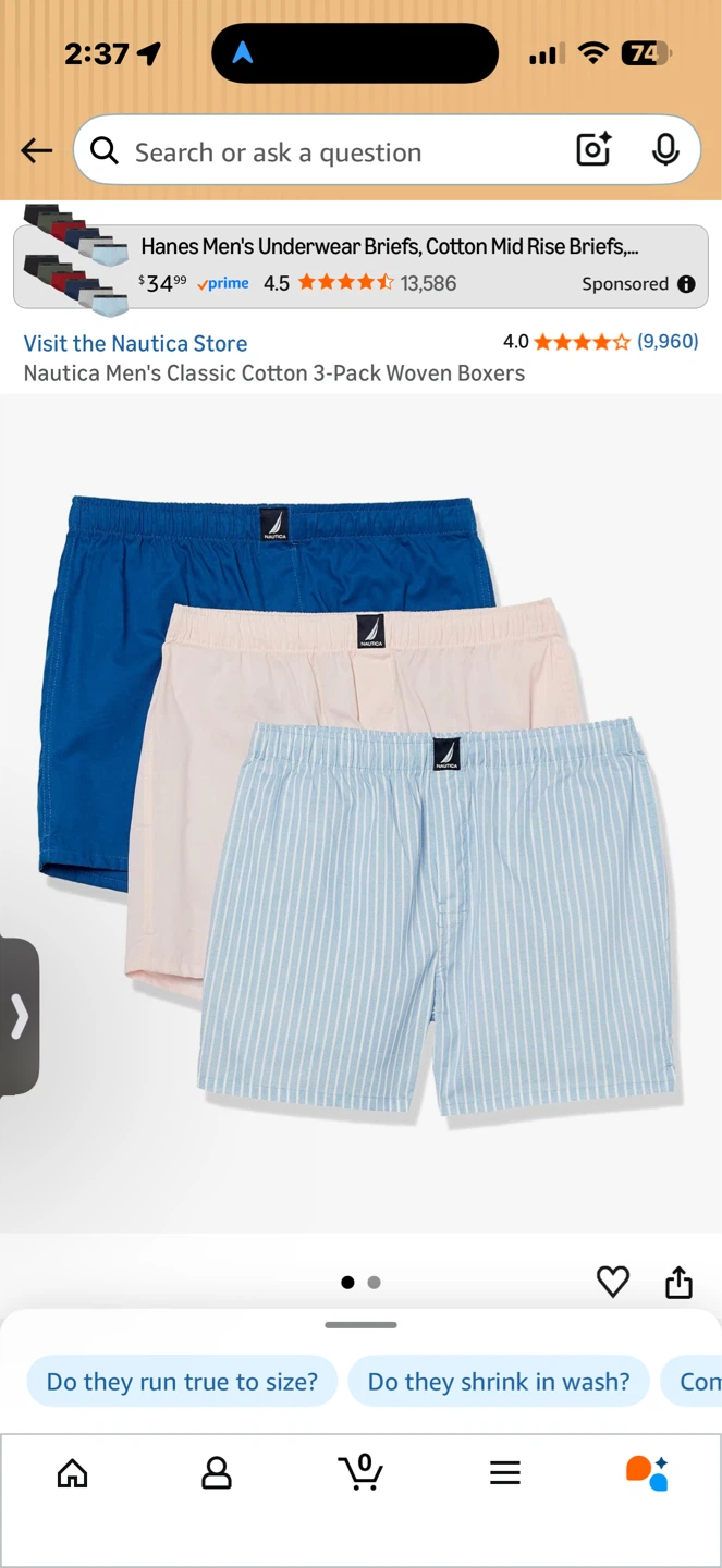 Nautica Men's 3-Pack Woven Boxer Briefs
