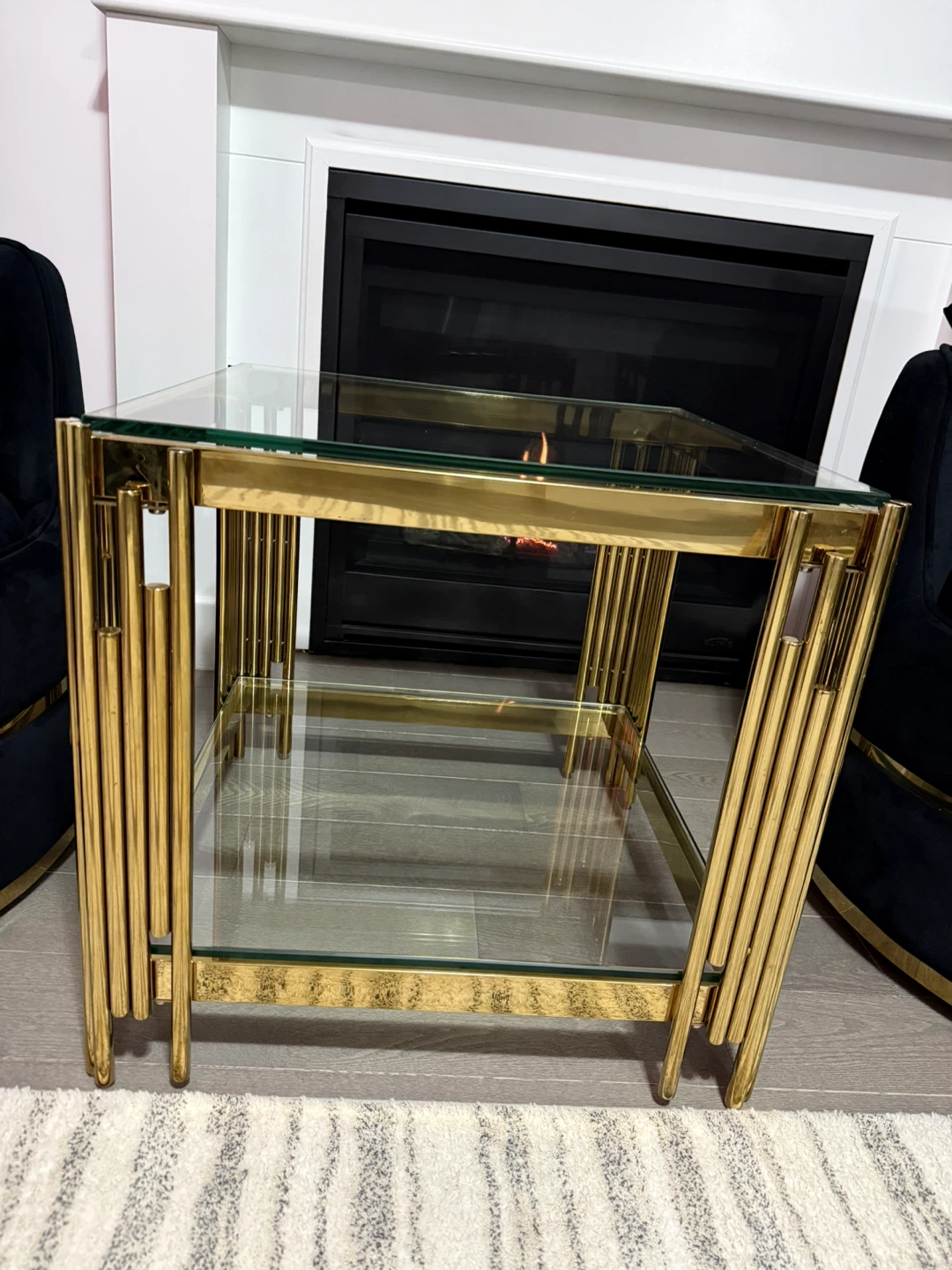 Gold Metal and Glass Coffee Table - photo 2