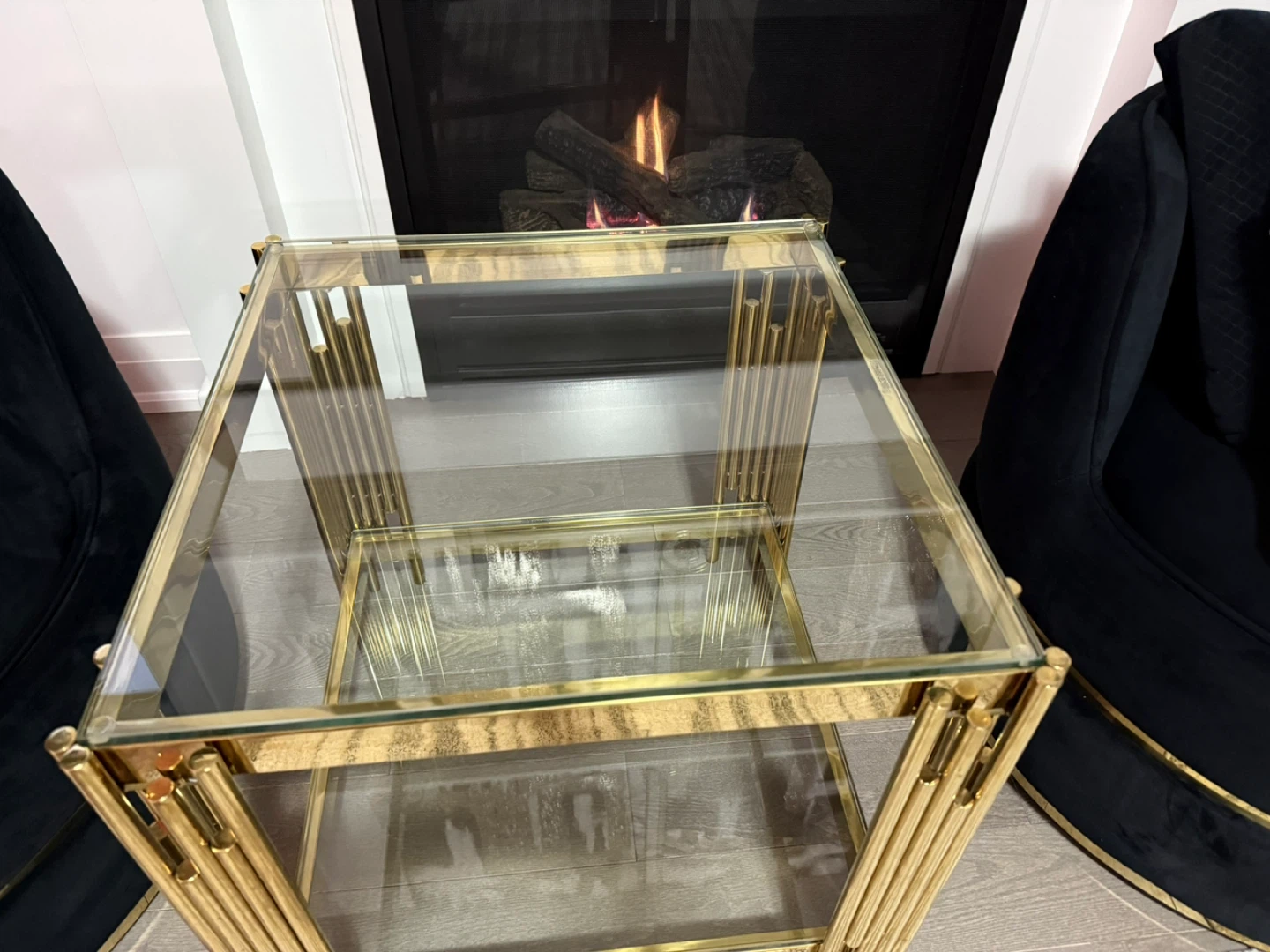 Gold Metal and Glass Coffee Table - photo 3