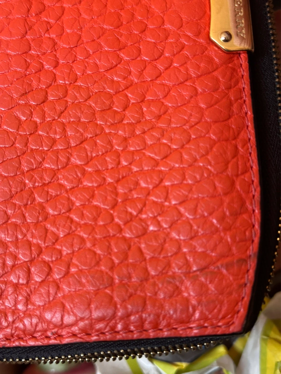 Burberry Vintage Grained Patent Leather Haymarket Purse Wallet - photo 5