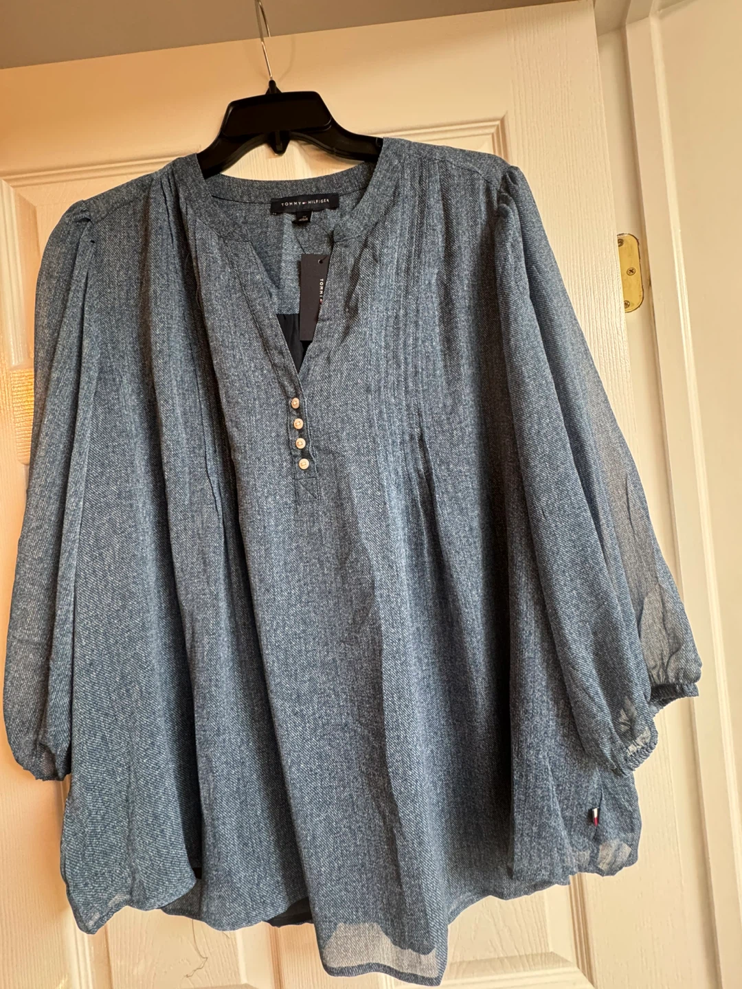 Tommy Hilfiger Women's Blue Gauze Blouse