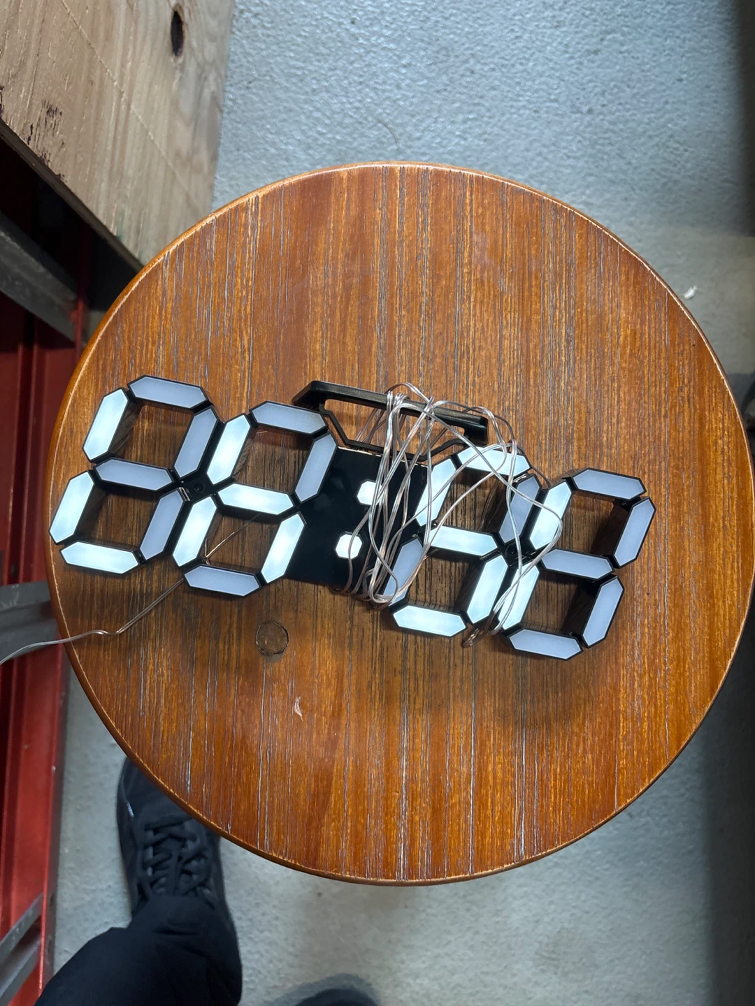 Digital LED Wall Clock with Decorative String Lights