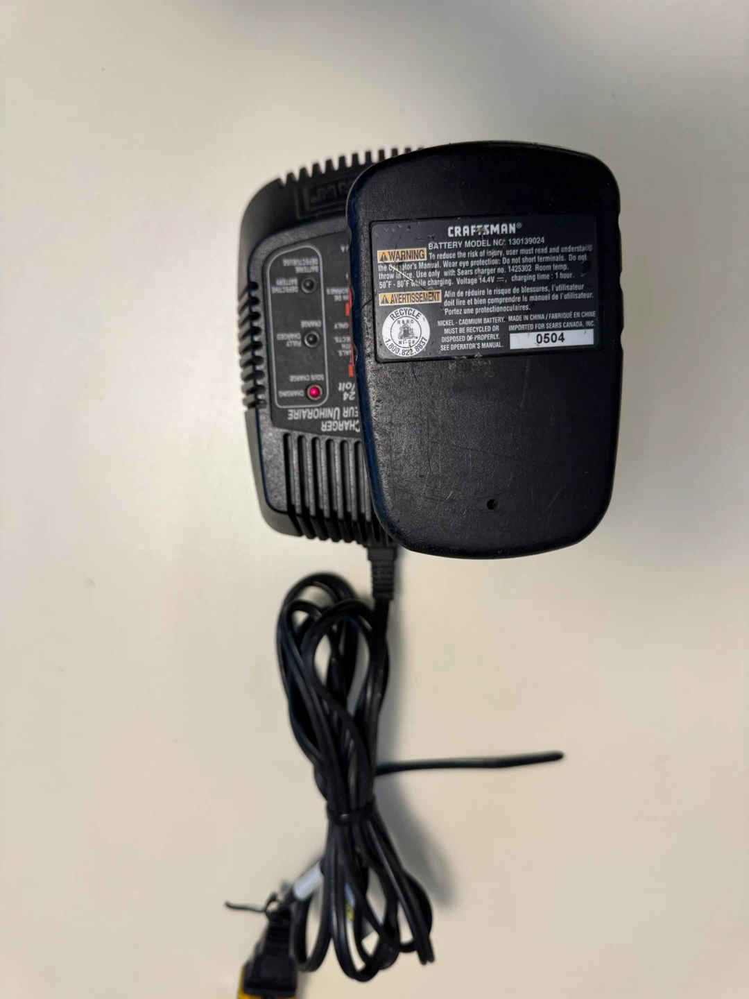 Craftsman 14.4V Ni-Cd Battery and 1-Hour Charger
