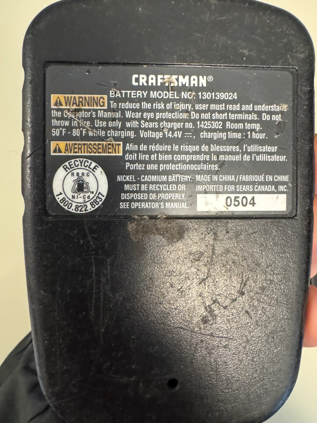 Craftsman 14.4V Ni-Cd Battery and 1-Hour Charger - photo 5