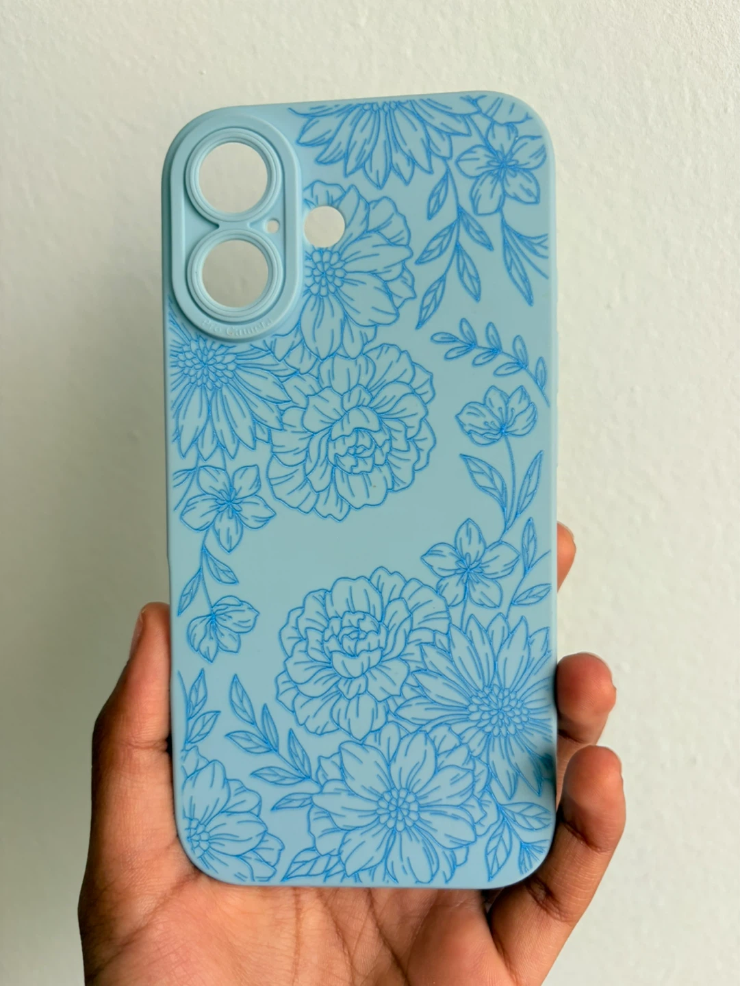 Light Blue Floral iPhone 16 Case