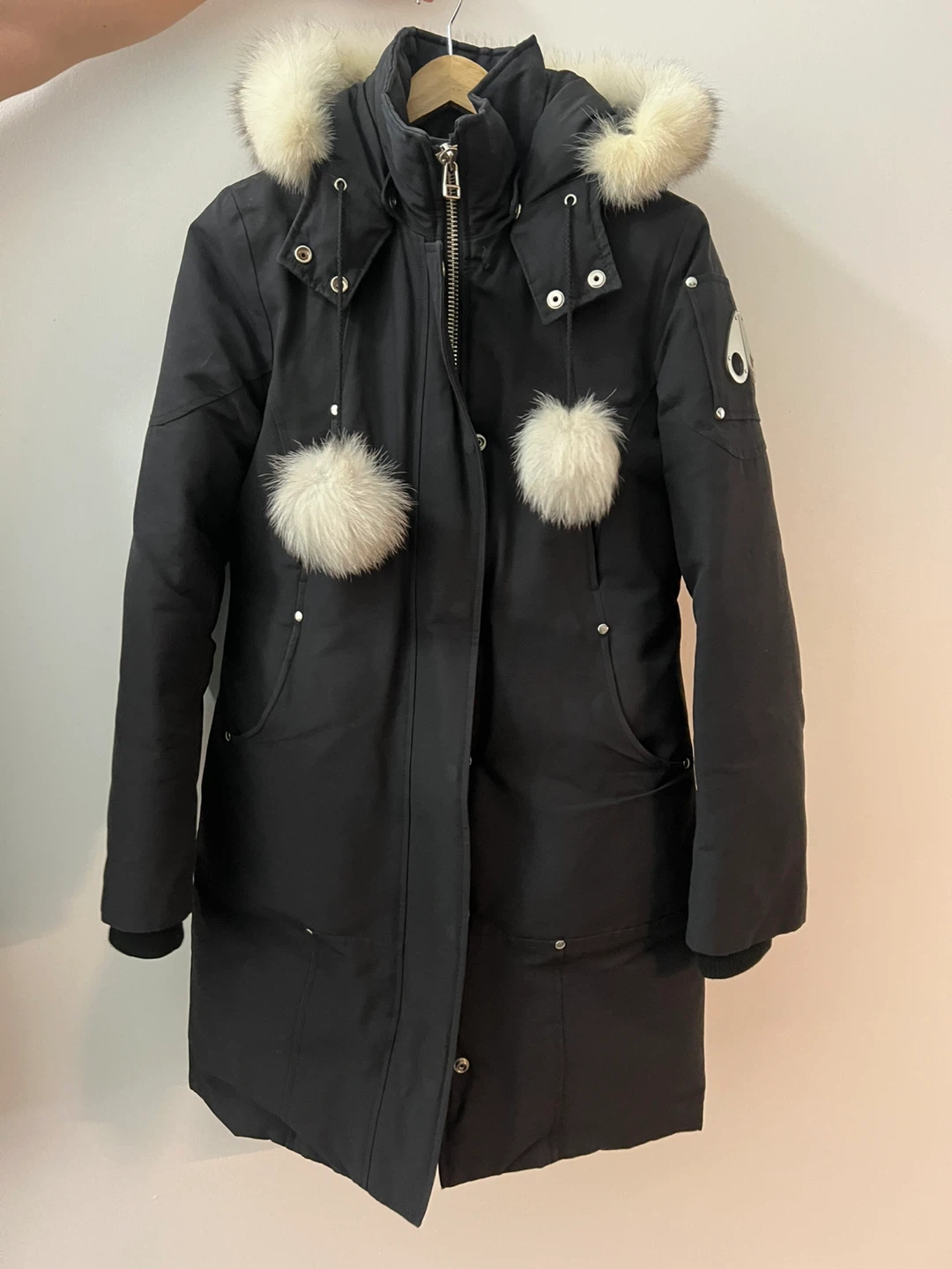 Moose Knuckles Black Parka with Fur Trim - photo 2