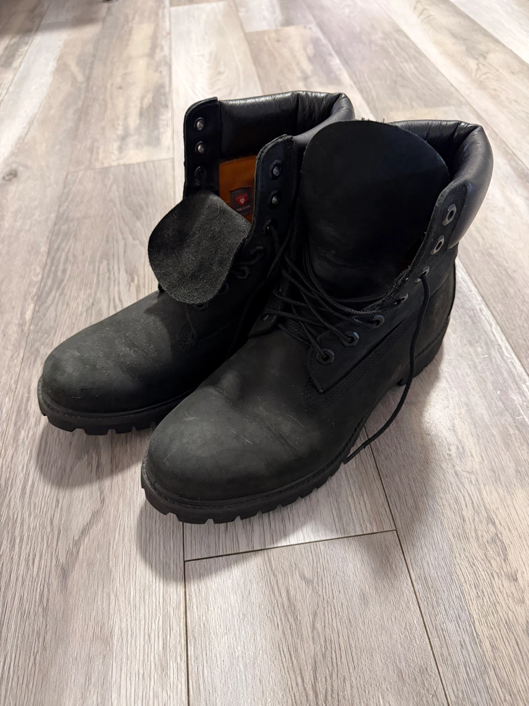 Timberland Black Leather Boots size 9 mens