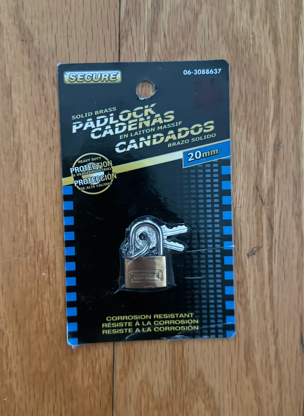 Secure Solid Brass Padlock 20mm with Keys