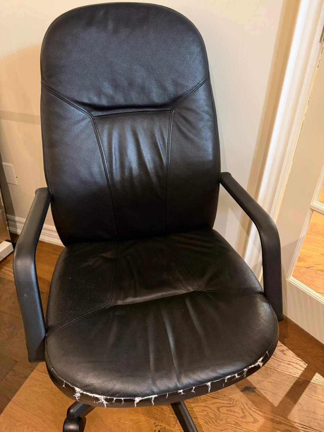Black Office Chair Faux Leather
