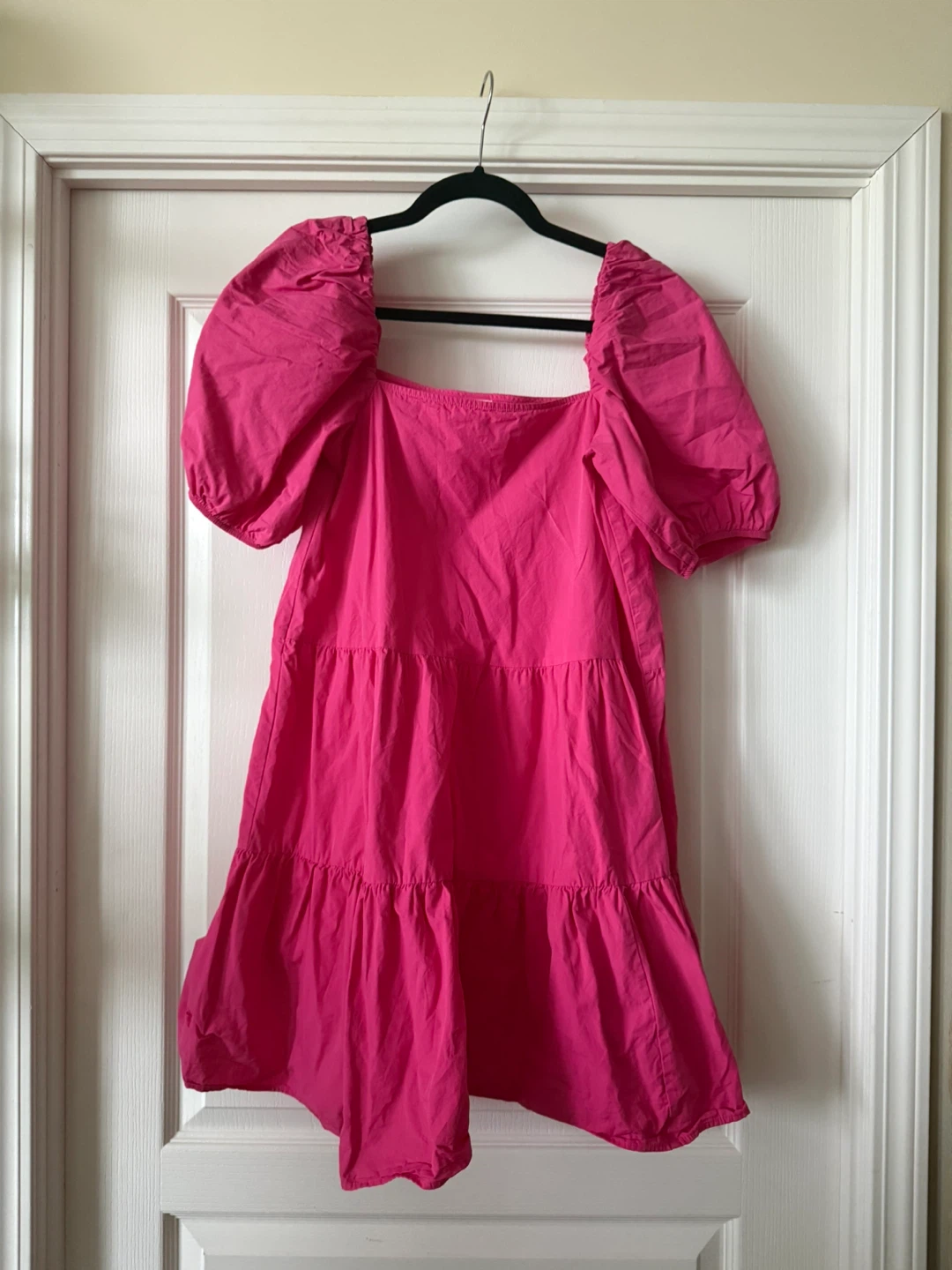 H&M Pink Puff Sleeve Tiered Dress - XS - photo 4