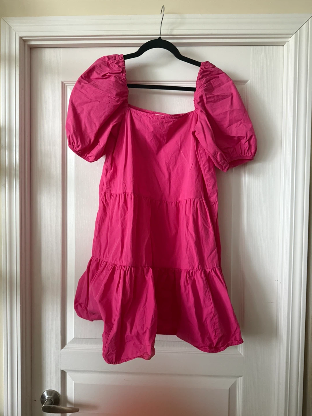 H&M Pink Puff Sleeve Tiered Dress - XS - photo 2