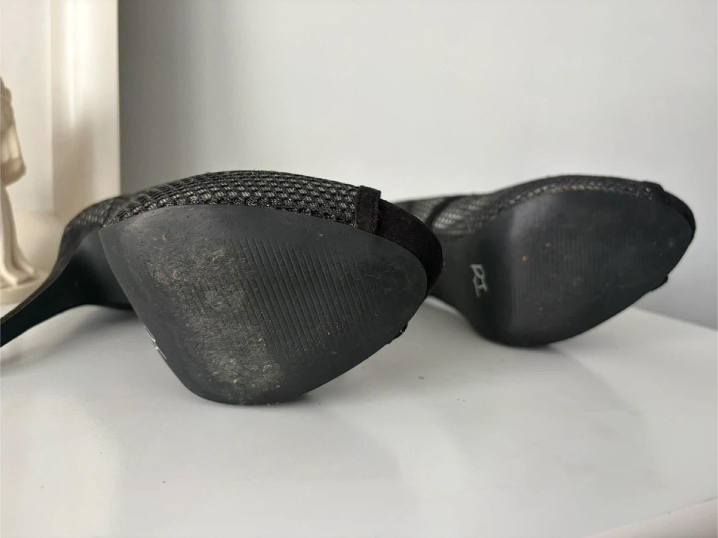 Le Chateau Black Mesh High Heel Shoes with Ankle Strap - photo 2