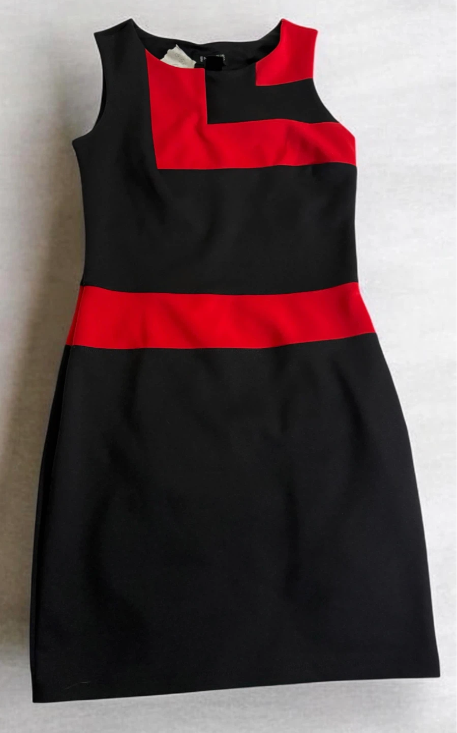 Enfocus Studio Black & Red Colorblock Sheath Dress Size 4