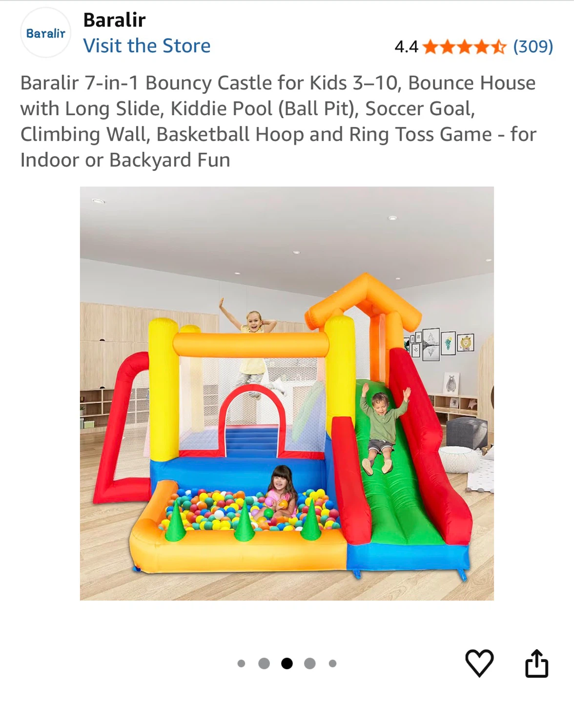 Baralir 7-in-1 Bouncy Castle for Kids 3-10
