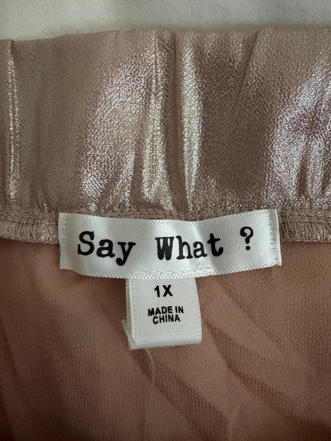 Say What? Women's 1X Off-the-Shoulder Metallic Flare Sleeve Top - photo 3