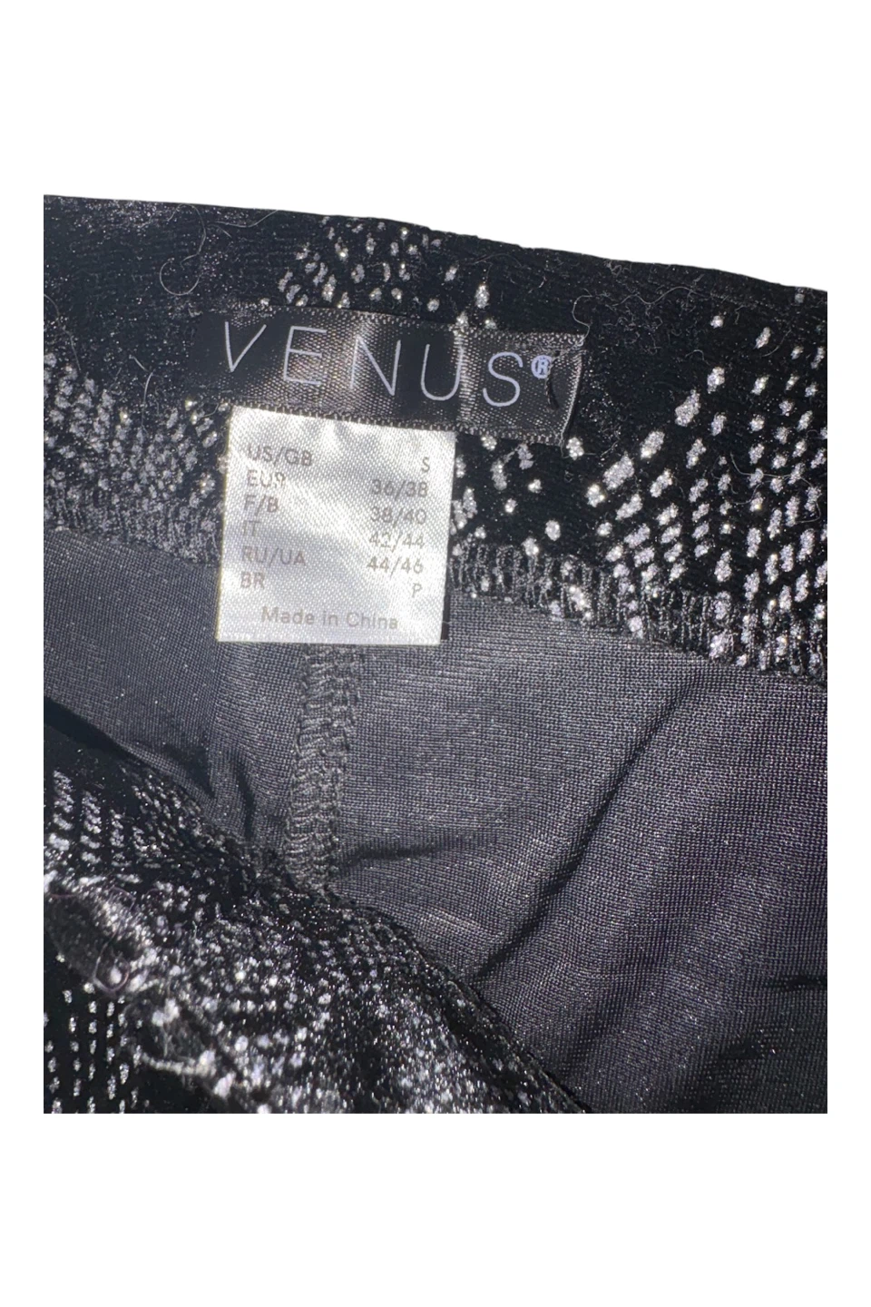 Venus Black Velvet Diamond Pattern Wide Leg Pants Size S - photo 3