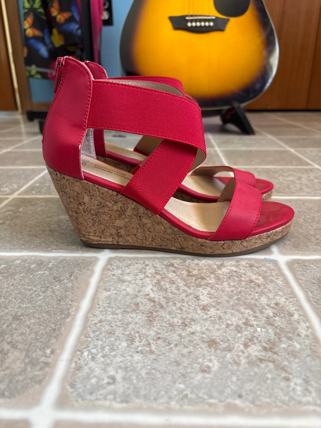 Time & Tru Red Wedge Sandals - photo 2