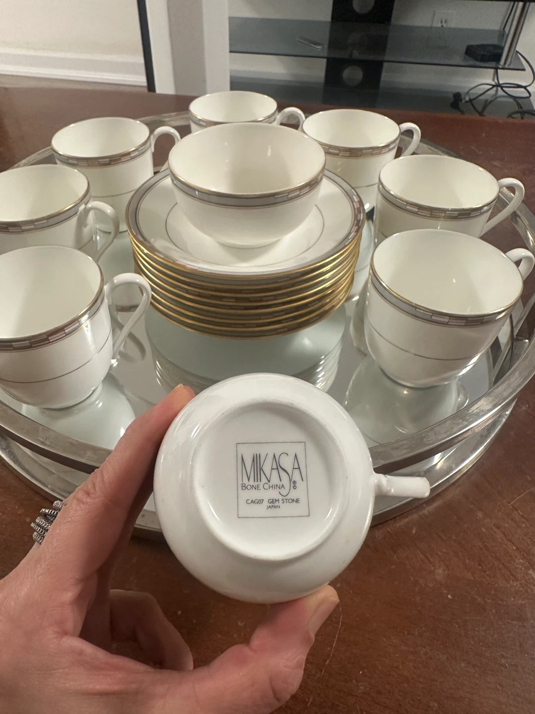 Mikasa Bone China Gemstone Tea Cups and Saucers Set - photo 2