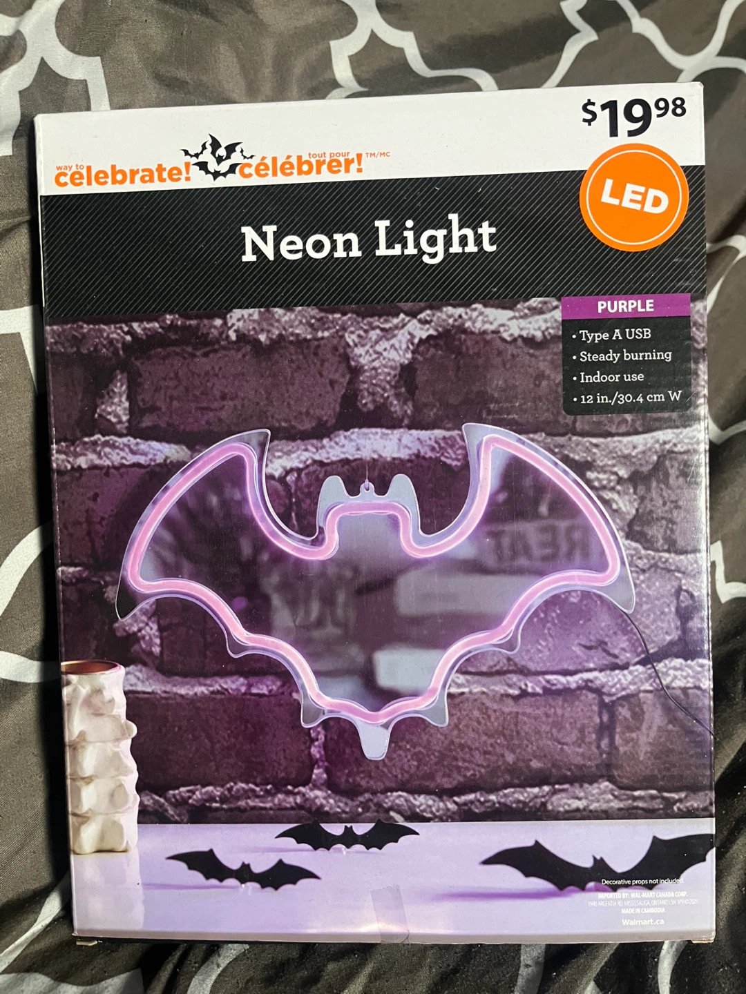 Purple Neon Bat Light