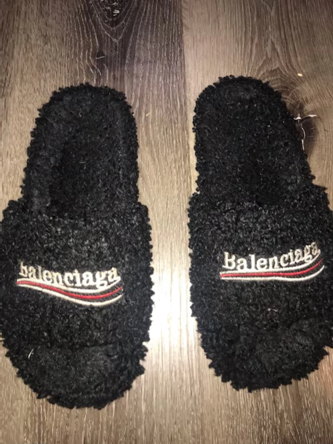 Balenciaga Black Fuzzy Slides - photo 4