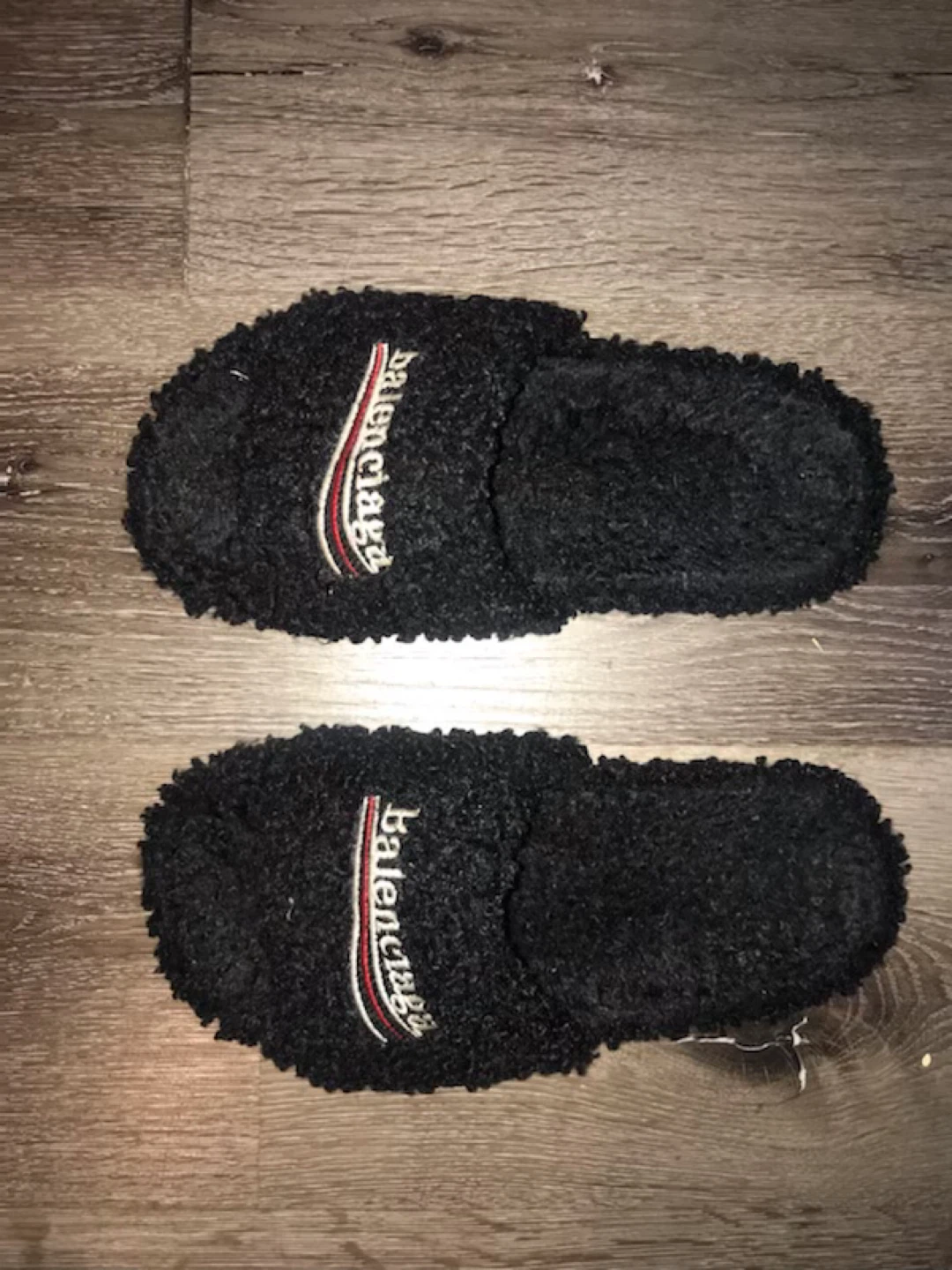 Balenciaga Black Fuzzy Slides - photo 2