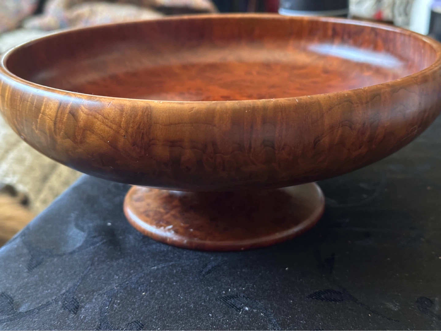 Thuya wood moroccan pedestal bowl