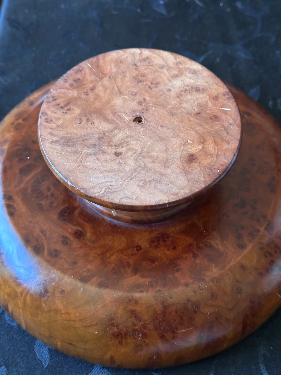 Thuya wood moroccan pedestal bowl - photo 3