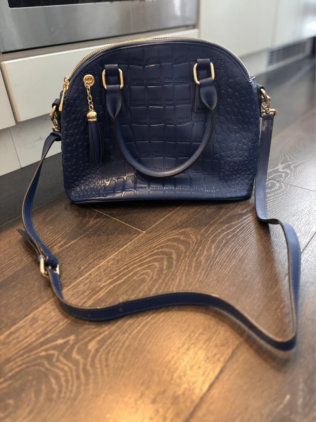 Korean navy blue shoulder bag - like new! - photo 5