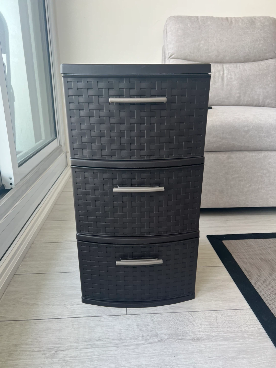 Sterilite 3 Drawer Weave Tower Brown