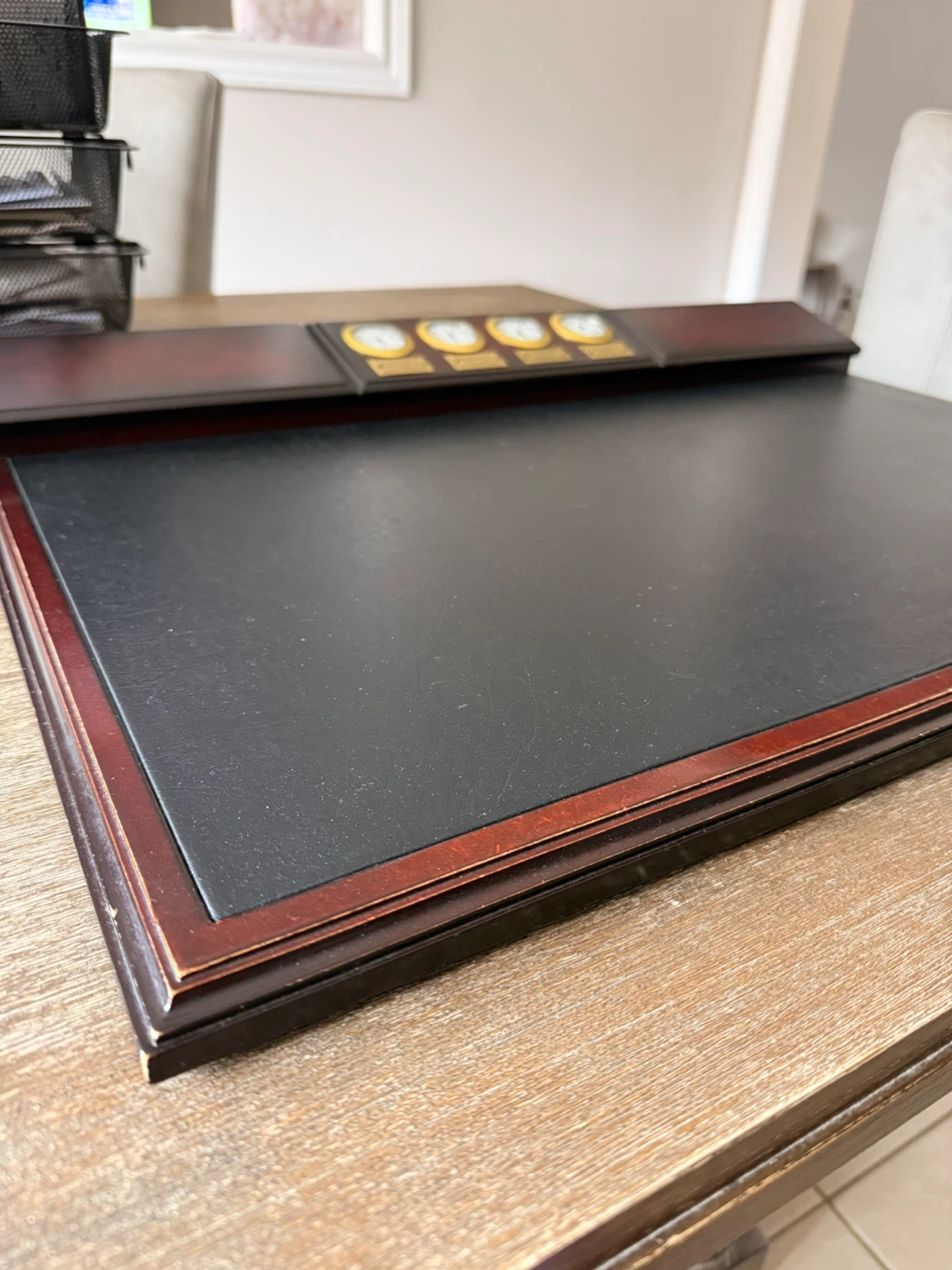 Bombay Desk Mat with Four World Clocks - photo 2