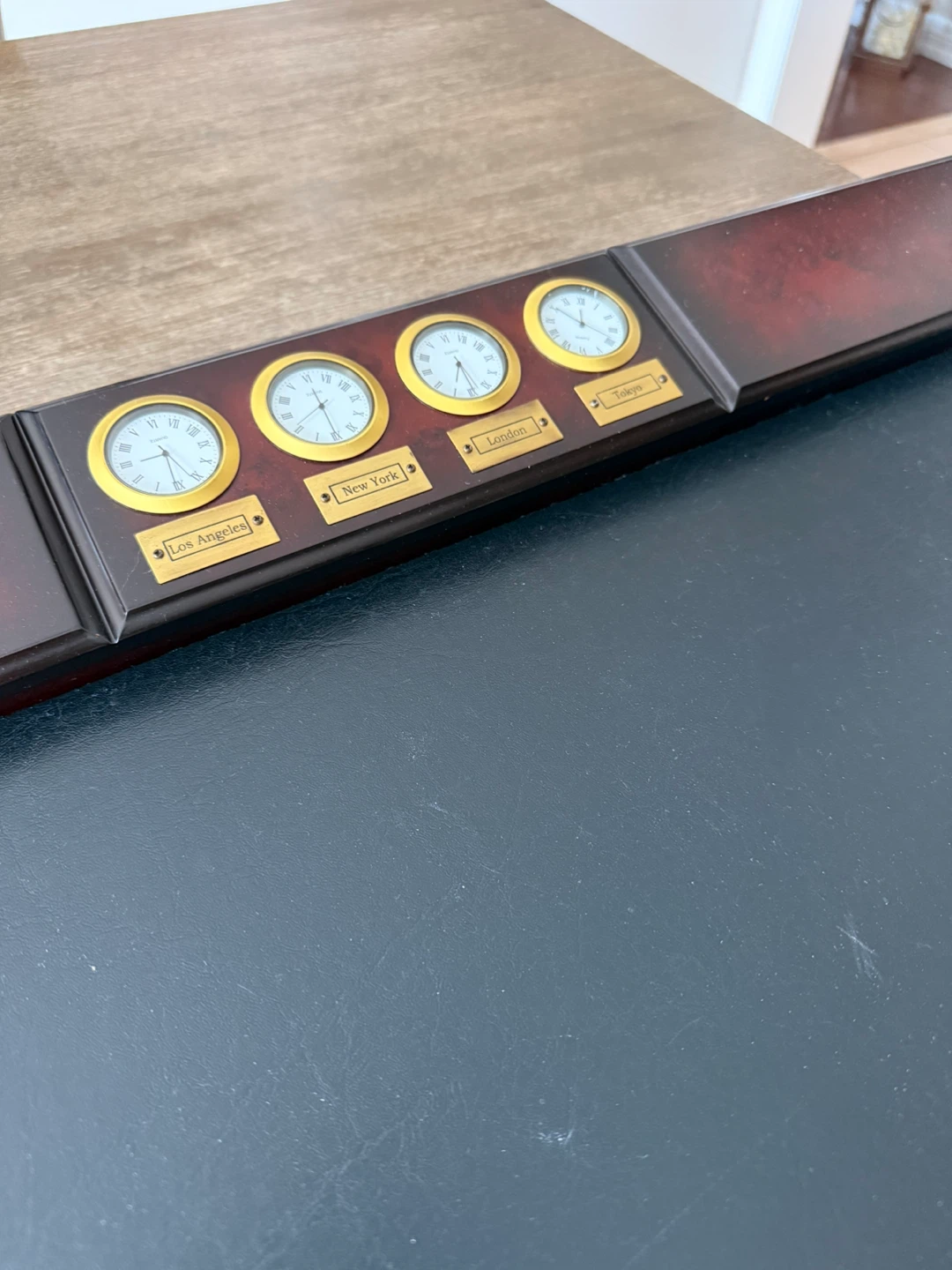 Bombay Desk Mat with Four World Clocks - photo 3