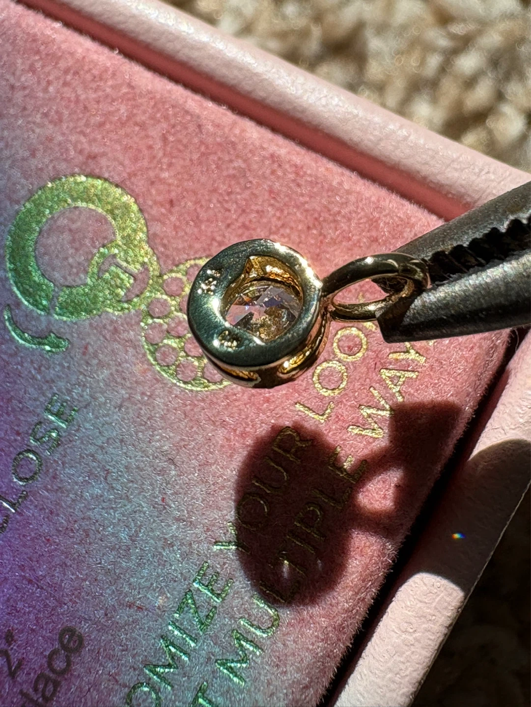 14kt Gold Plate CZ Pendant charm - photo 2