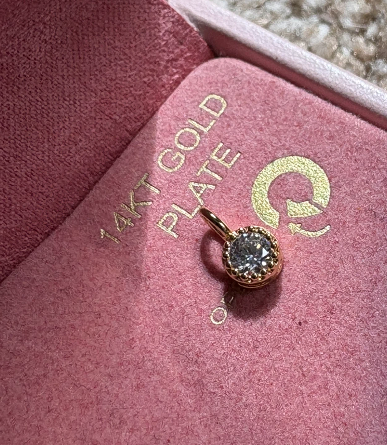 14kt Gold Plate CZ Pendant charm