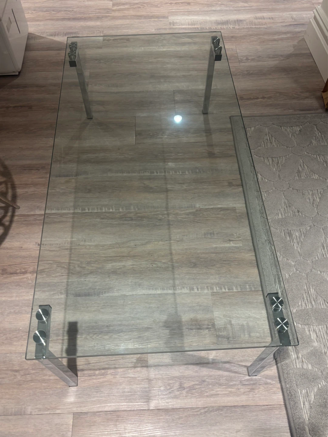 Glass top modern coffee table with Chrome legs - photo 4