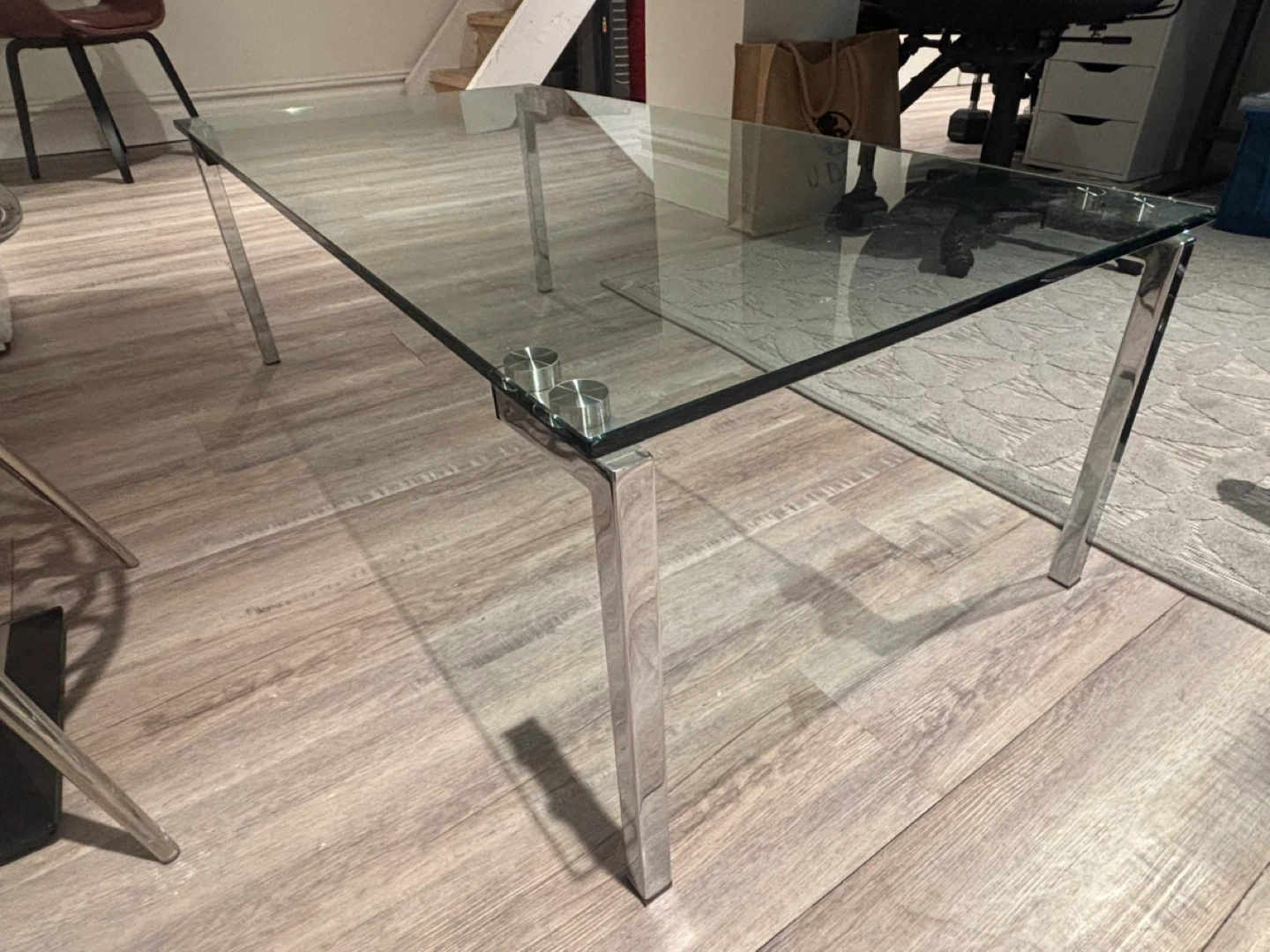Glass top modern coffee table with Chrome legs - photo 3