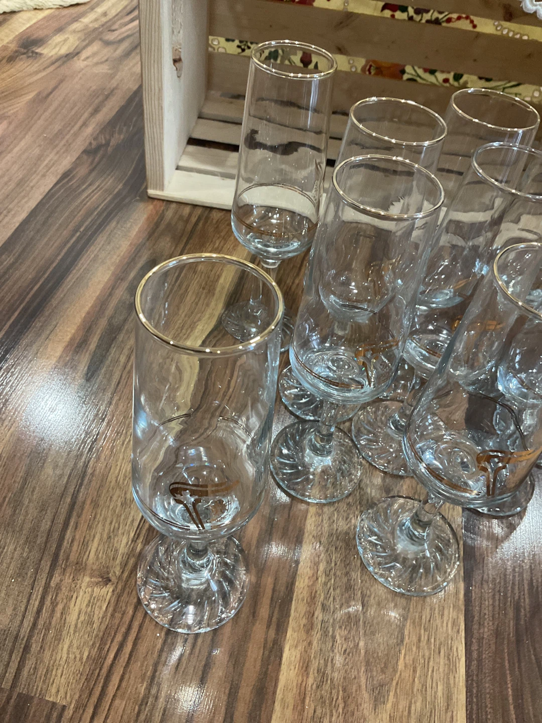 Set of 10 champagne flutes with Olympic design. - photo 3