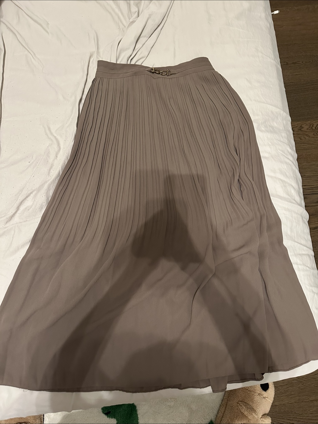 Pleated Midi Skirt - Taupe