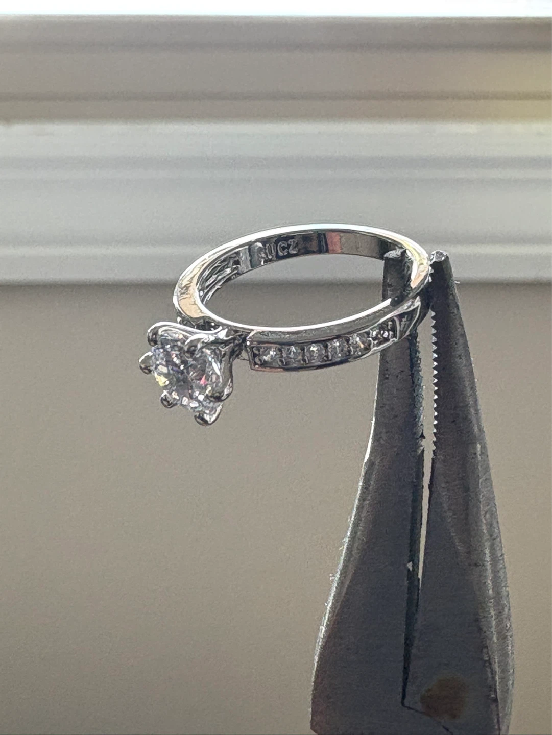 Sterling silver CZ Engagement Ring set