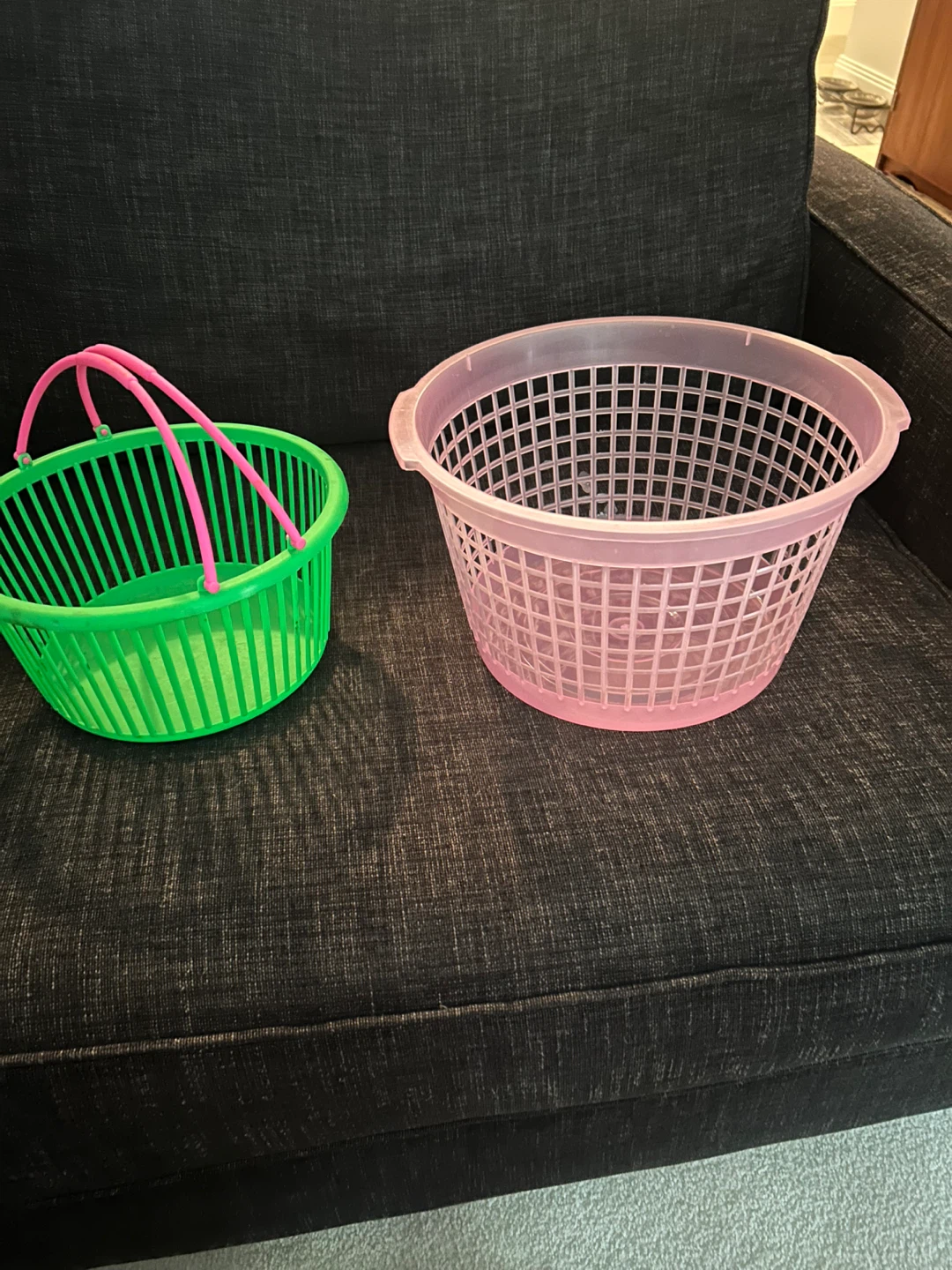 Plastic Baskets - Green and Pink
