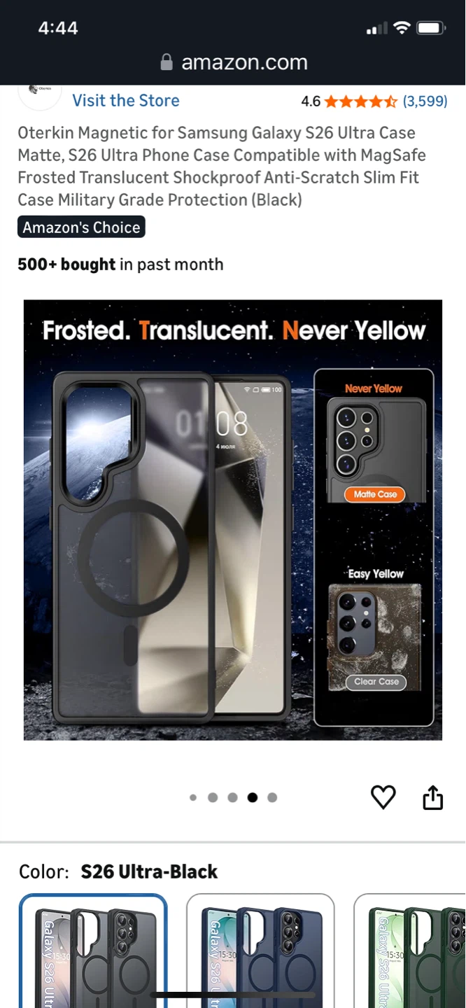 Oterkin Magnetic Case for Samsung Galaxy S26 Ultra - Black - photo 5