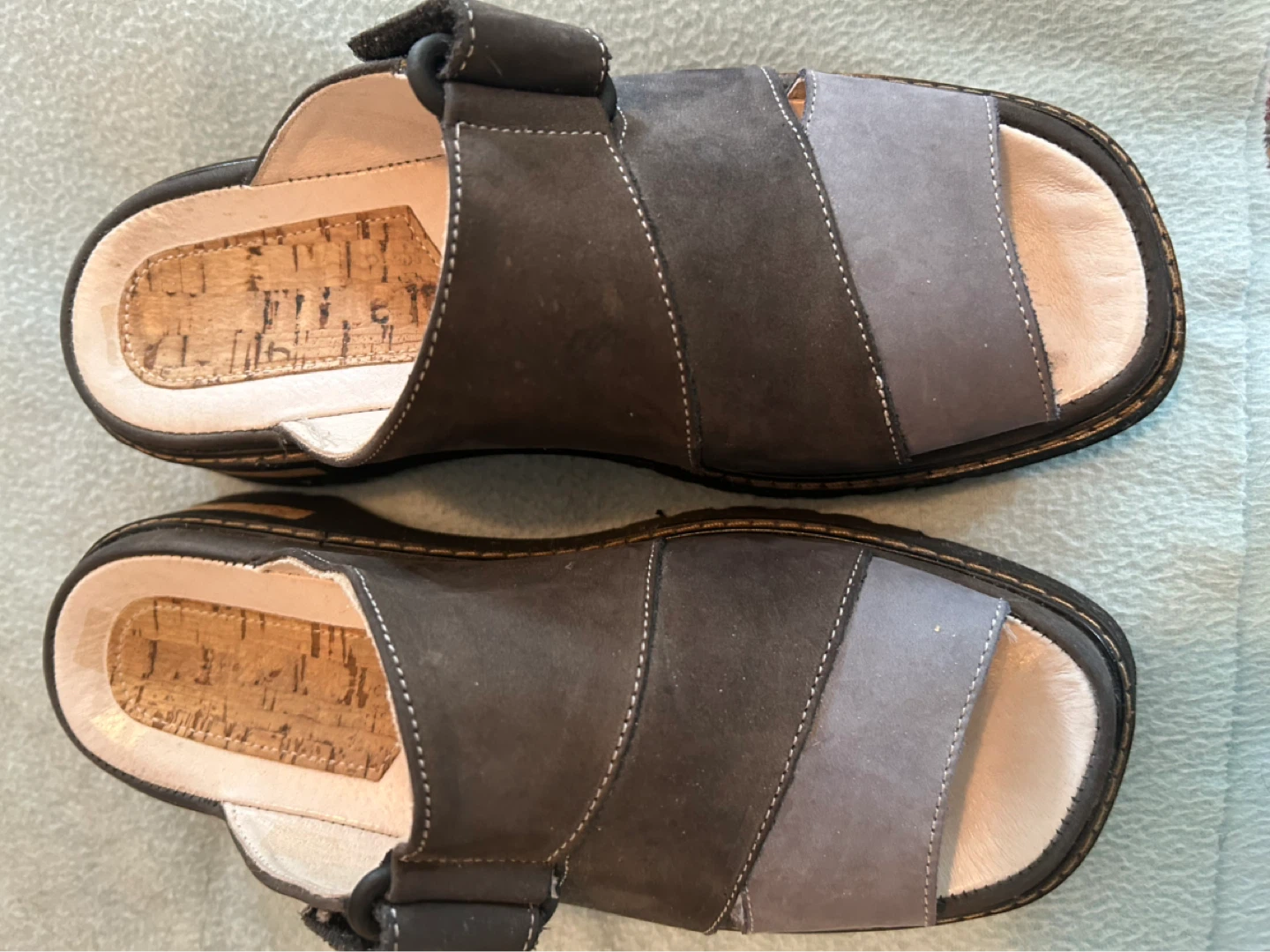 Women's Dark Grey and Blue Two-Tone Slides - photo 2