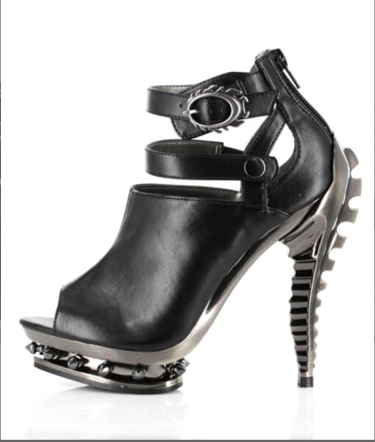 HADES FOOTWARE - “ROGUE” 5” Black Leather SteampHeel Shoes