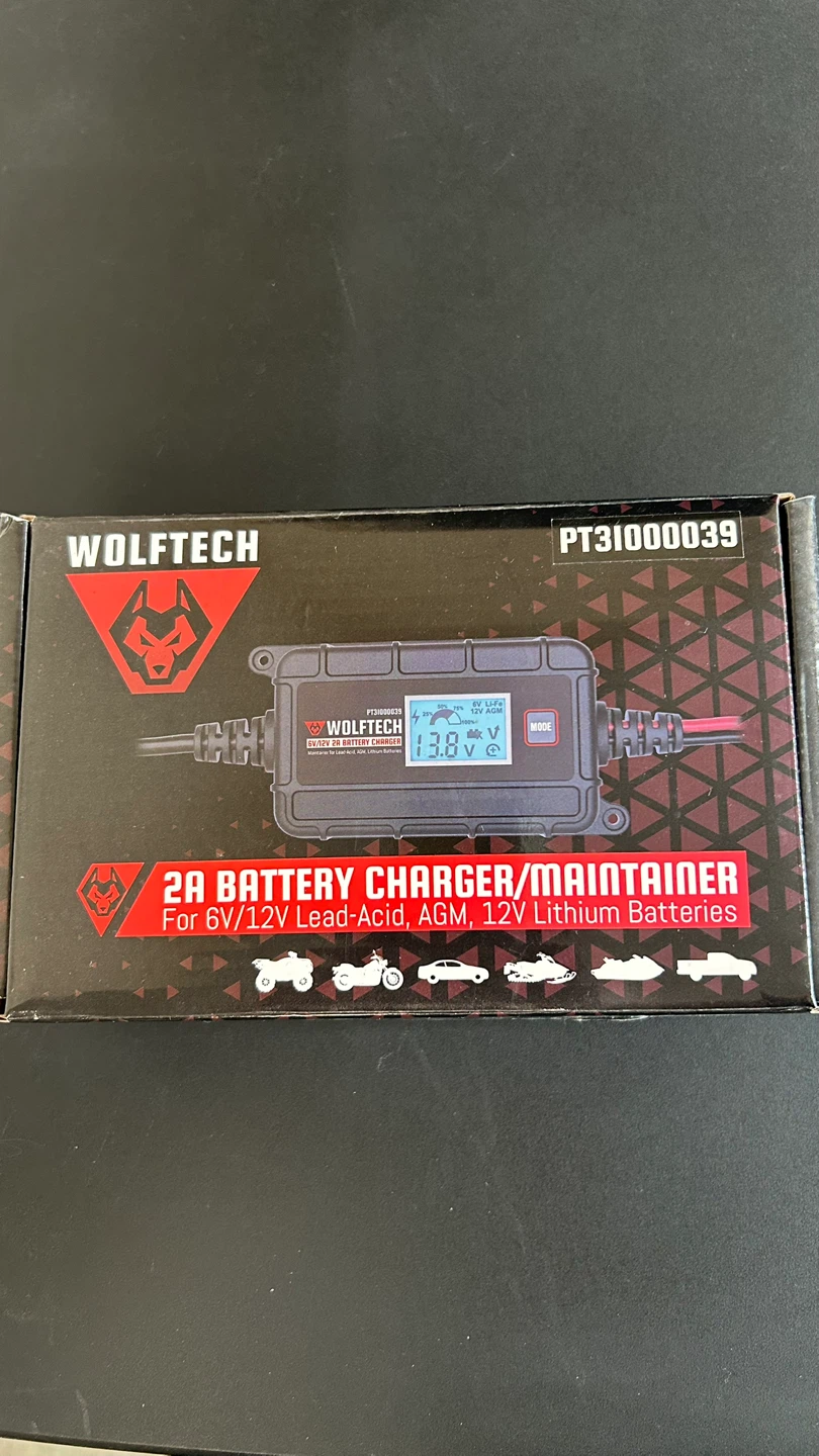 WOLFTECH 2A Battery Charger/Maintainer for 6V/12V