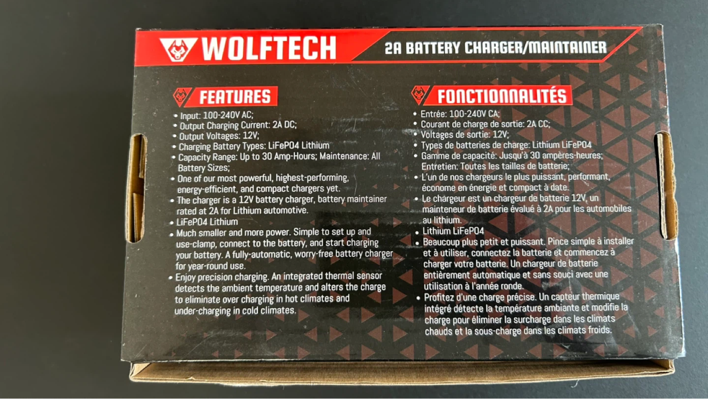 WOLFTECH 2A Battery Charger/Maintainer for 6V/12V - photo 2