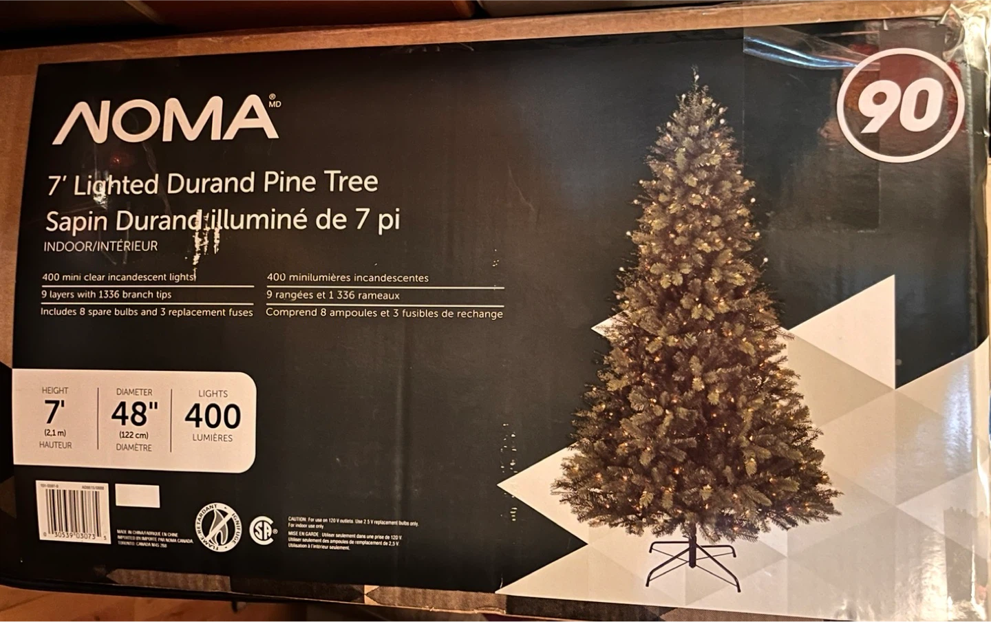 NOMA 7' Lighted Durand Pine Tree