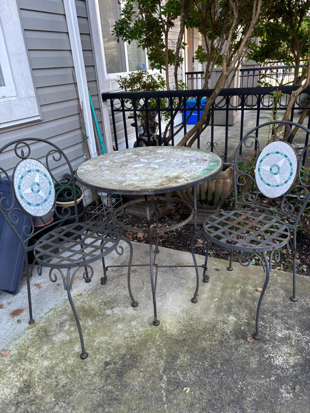 Mosaic Top Bistro Set with 2 Chairs
