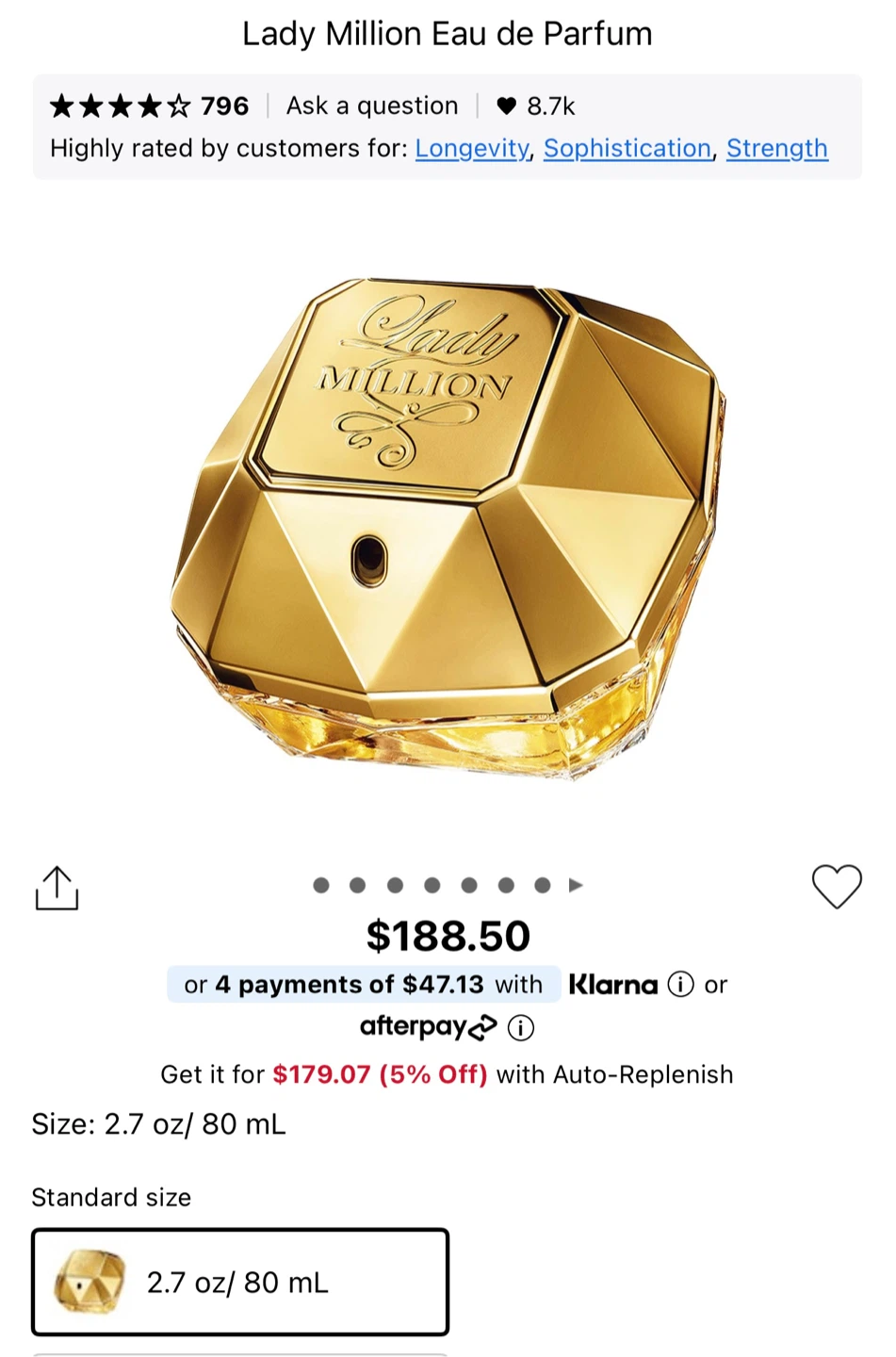 Sealed Paco Rabanne Lady Million Eau de Parfum for Women 80ml
