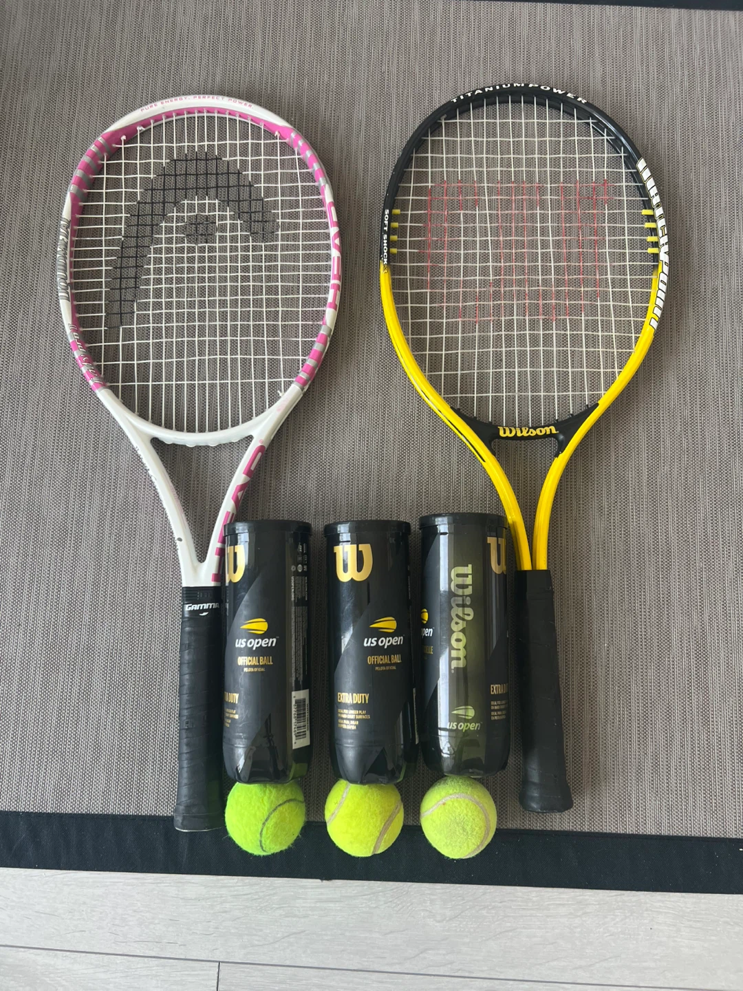 Wilson & Head Tennis Rackets with Wilson US Open Balls
